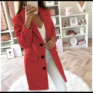 NWT soft, cozy red jacket/cardigan